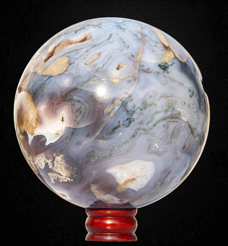 215MM Blue Lace Agate Sphere: For Communication, Emotional & Spiritual Healing image 6