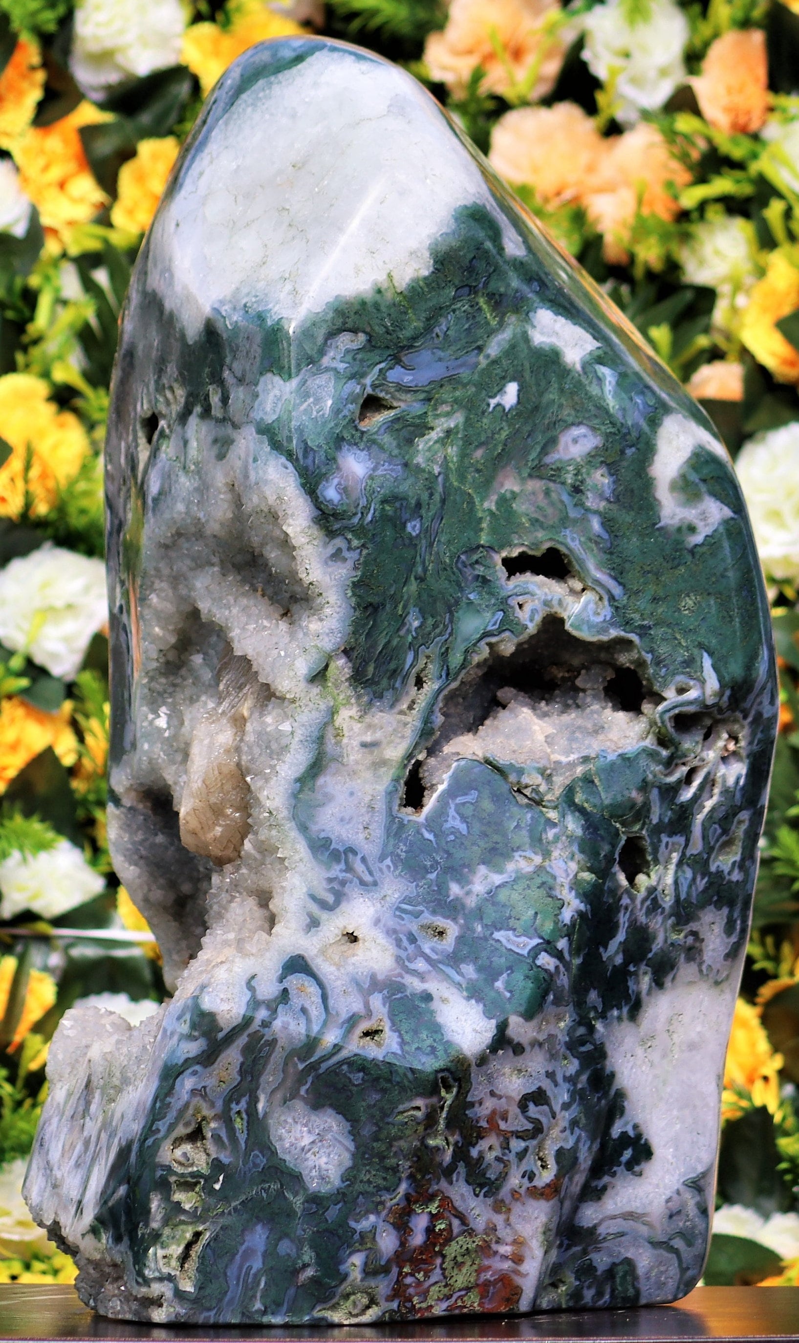 Cristalli E Pietre Curative Obelisco Punto Di Cristallo Agata Verde