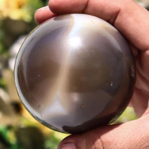 70MM Grey Chalcedony Crystal Sphere: Chakra Healing Meditation Stone