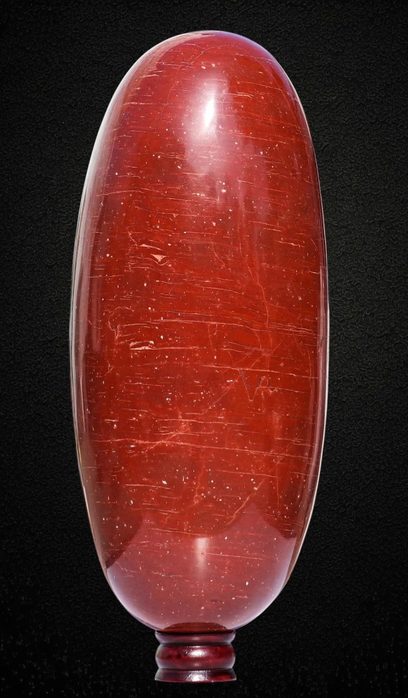 Red Jasper Crystal Lingam: Chakra Balance Spiritual Decor (405MM) image 10