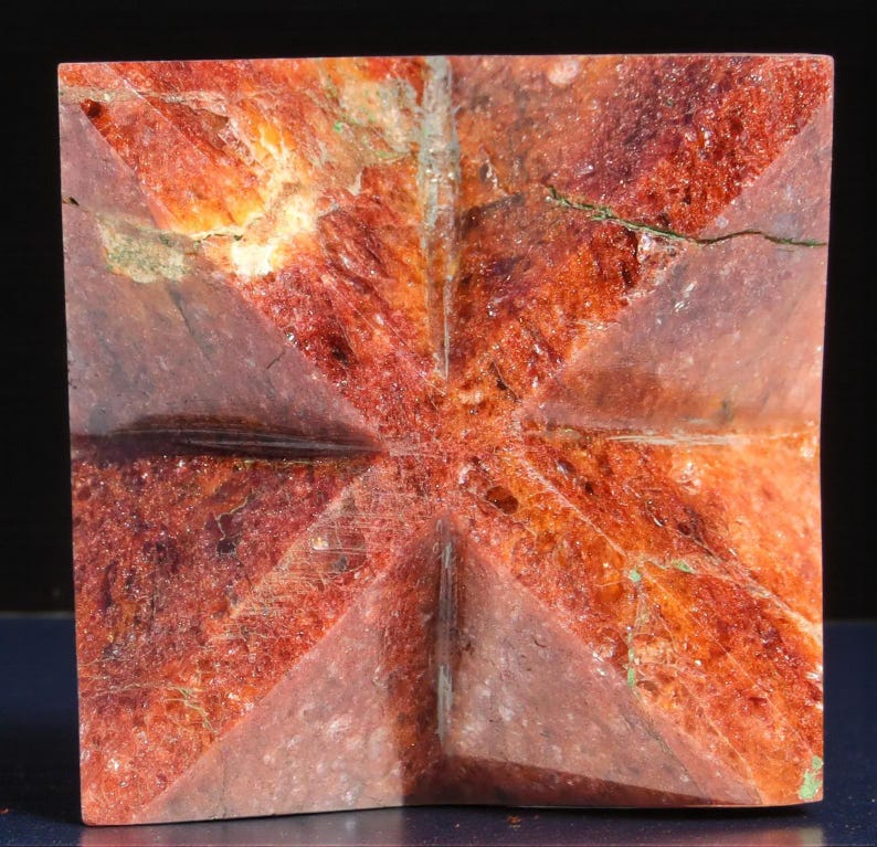 Red Aventurine Merkabah Star: Healing Crystal Decor (75MM) image 7