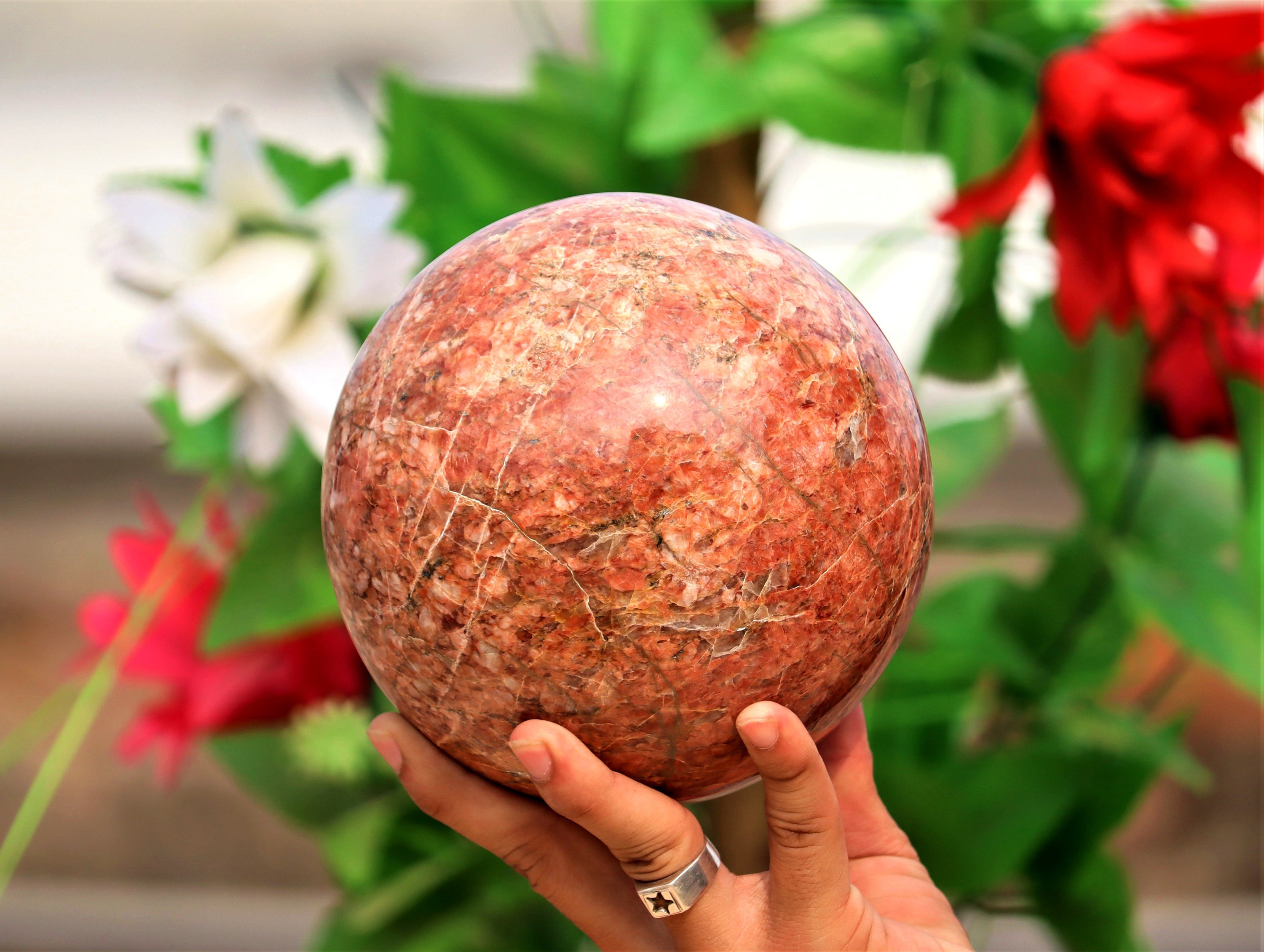 Huge Natural 145MM Red Moonstone Crystal Metaphysical Healing Etsy