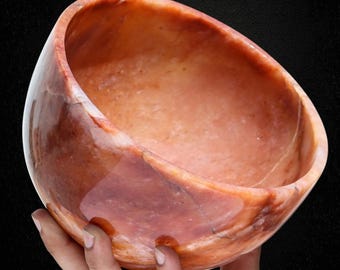 Orange Quartz Crystal Bowl: 7-Inch Healing Altar Decor
