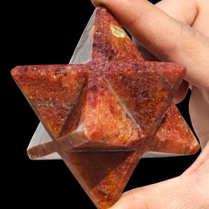 Red Aventurine Merkabah Star: Healing Crystal Decor (75MM) image 1