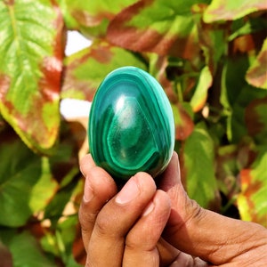 55MM Green Malachite Crystal Made Egg Natural Healing Chakra Stone Metaphysical Power Crystal Manifestation Spiritual Energy Home Decor Gift