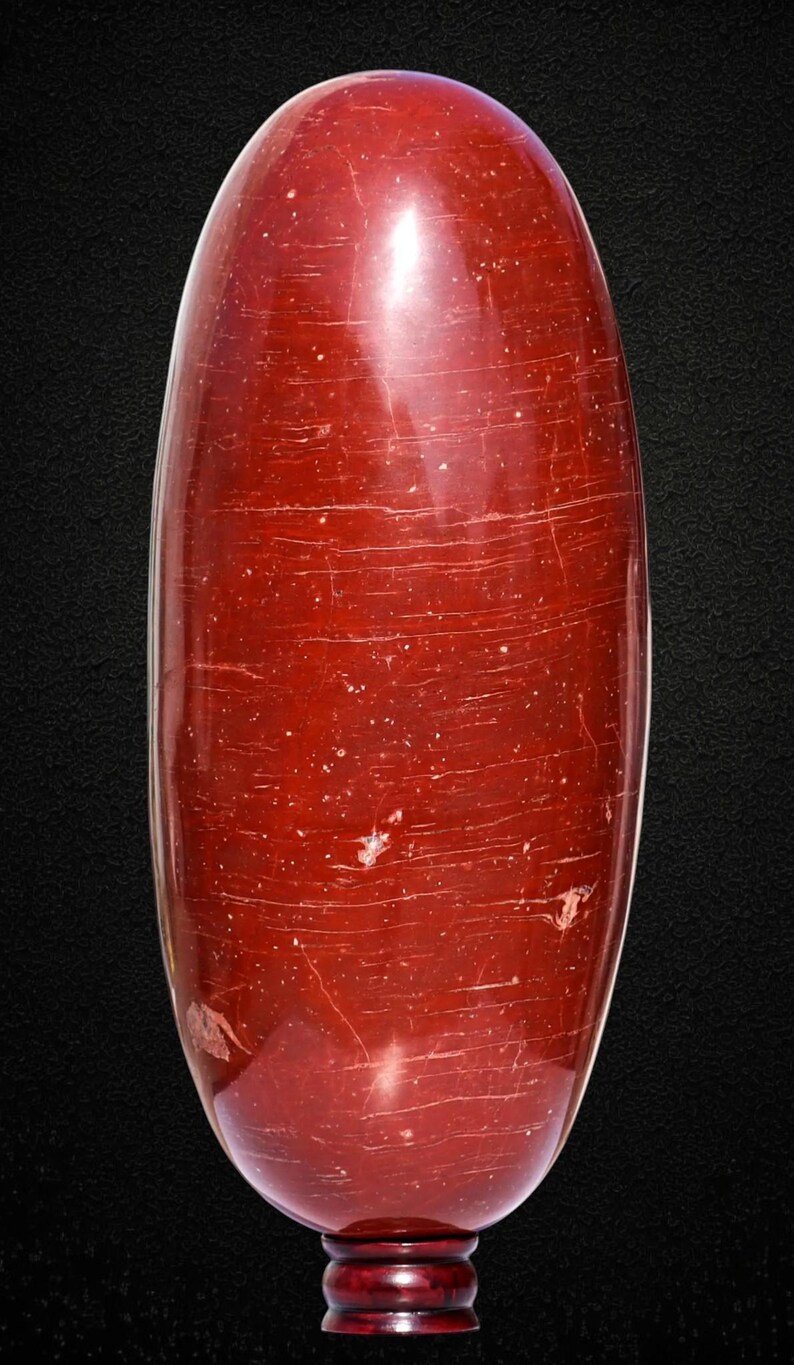 Red Jasper Crystal Lingam: Chakra Balance Spiritual Decor (405MM) image 6