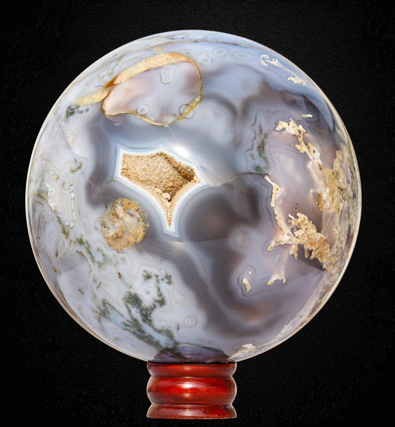 215MM Blue Lace Agate Sphere: For Communication, Emotional & Spiritual Healing image 2