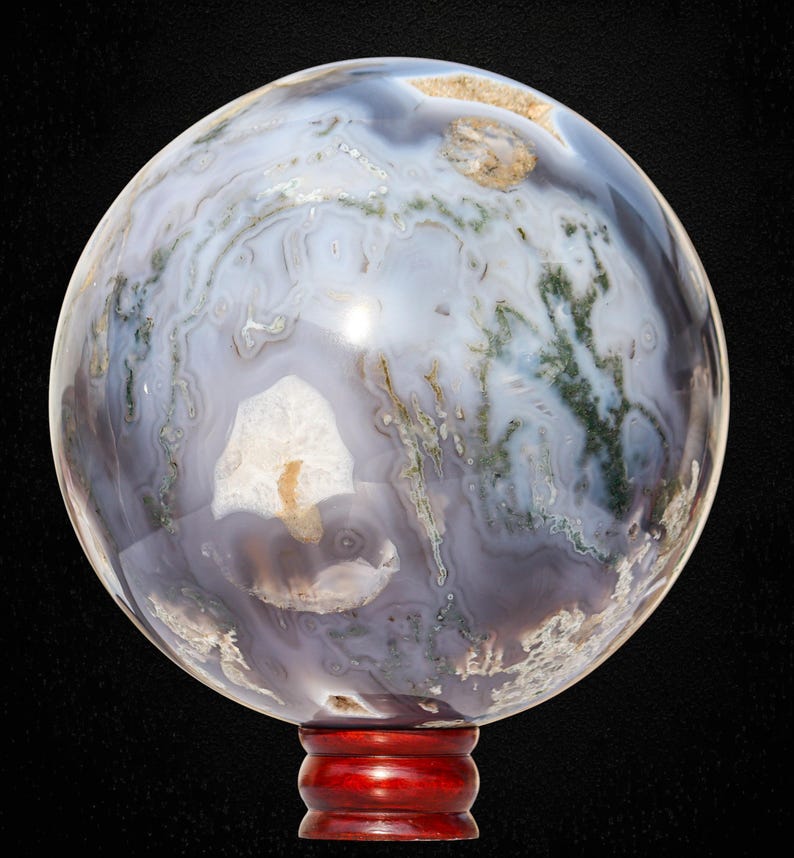 215MM Blue Lace Agate Sphere: For Communication, Emotional & Spiritual Healing image 7