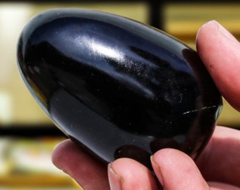 Black Obsidian Crystal Egg: Chakra Balancing Metaphysical Tool