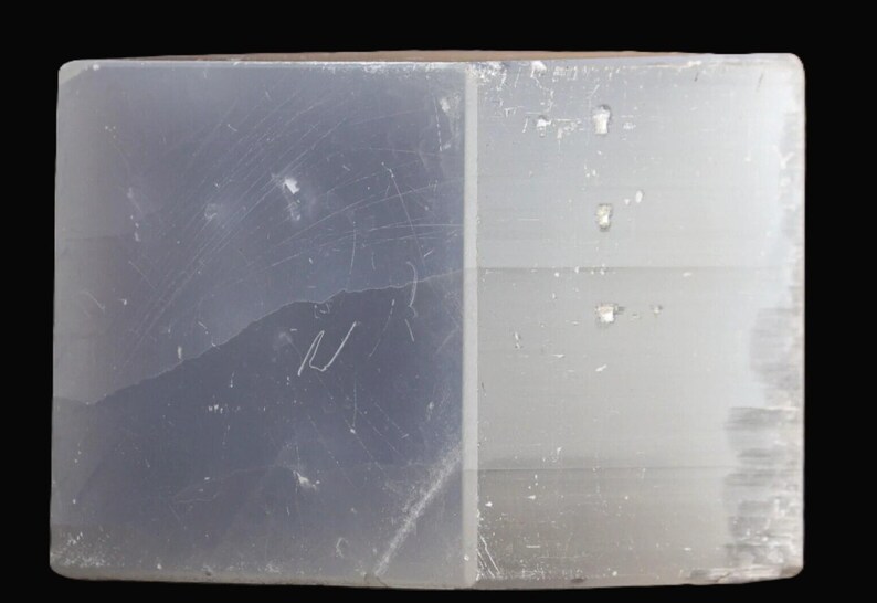 Natural White Selenite Cube - High Vibration Charging Stone Crystal Cleansing & Meditation - 60MM Polished Square image 3