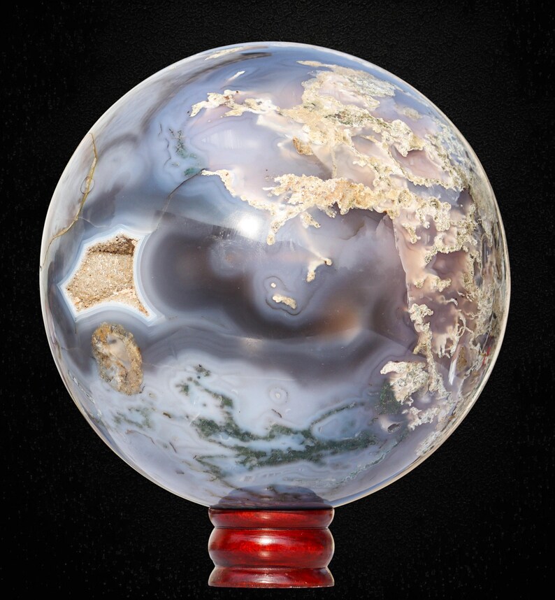 215MM Blue Lace Agate Sphere: For Communication, Emotional & Spiritual Healing image 3