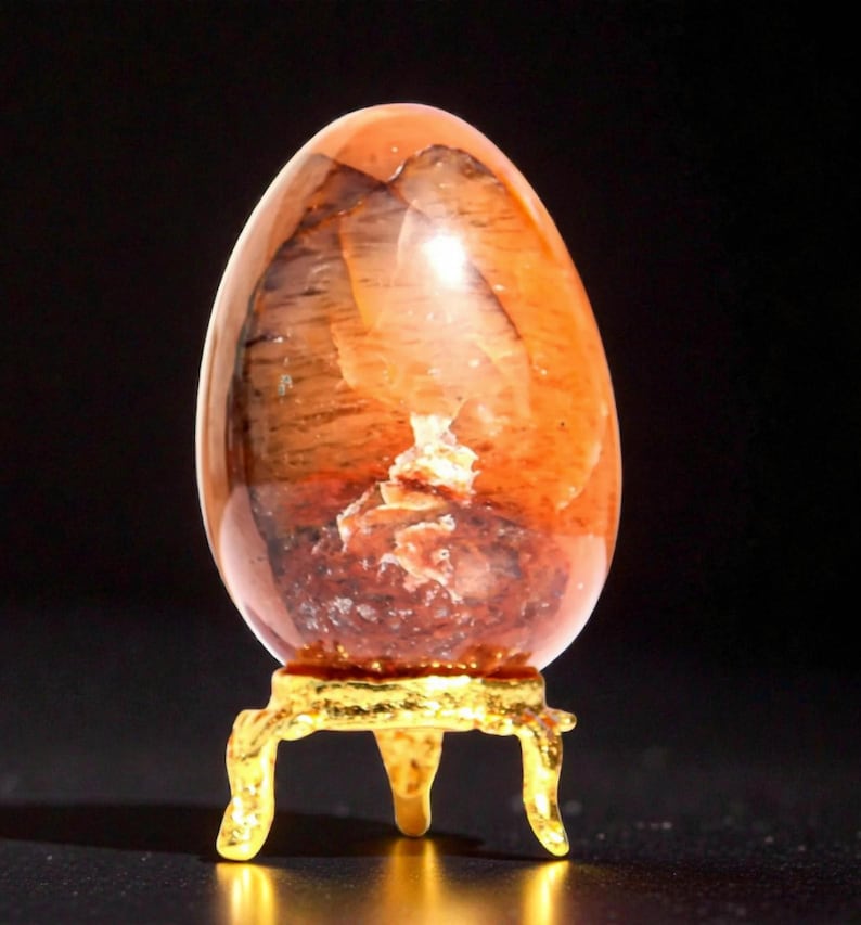 Golden Healer Quartz Crystal Egg: Spiritual Meditation Gemstone 60MM image 3