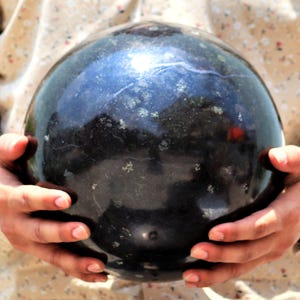 230MM Nuummite Coppernite Sphere: Chakra Balancing Crystal Decor