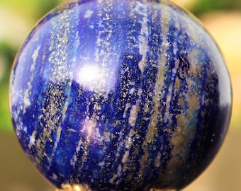 Blue Lapis Lazuli Sphere: 50MM Crystal Gemstone, Chakra Healing