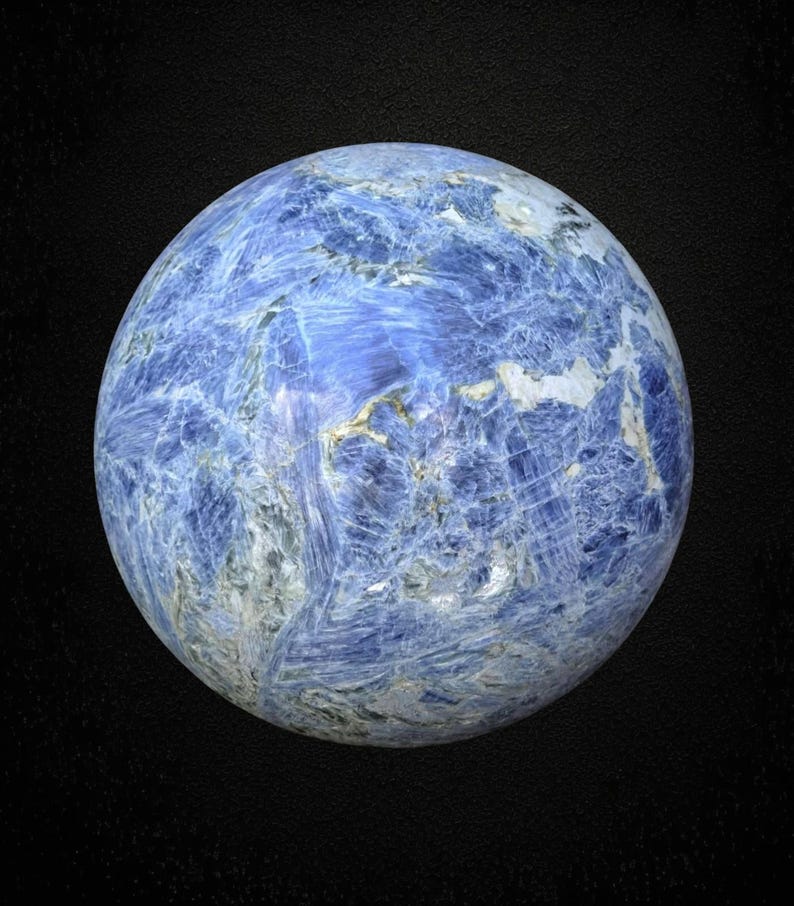400MM Blue Kyanite Crystal Sphere: Natural Healing Stone Decor image 3