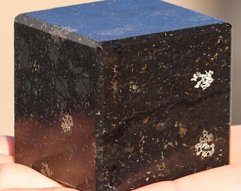 Black Coppernite Cube: Energy-Charged Chakra Healing Stone, Gothic Decor