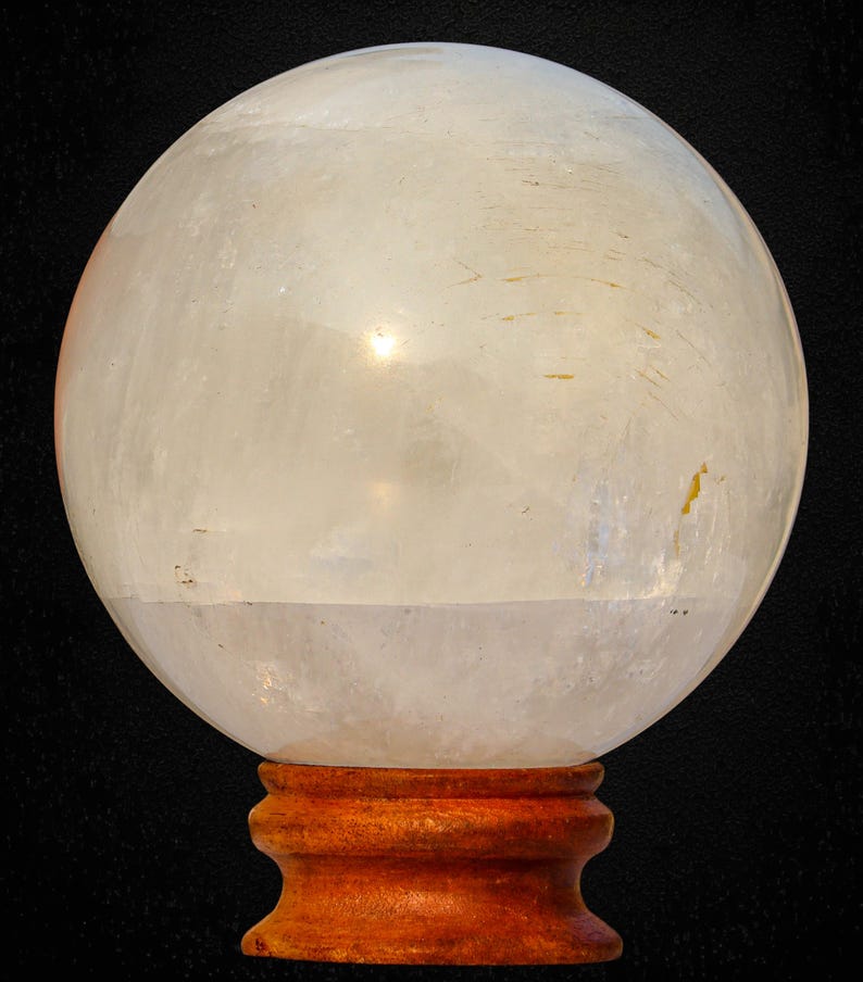 White Calcite Sphere: Natural Healing Crystal Ball, Home Decor (135MM) 140MM 3510 Gr