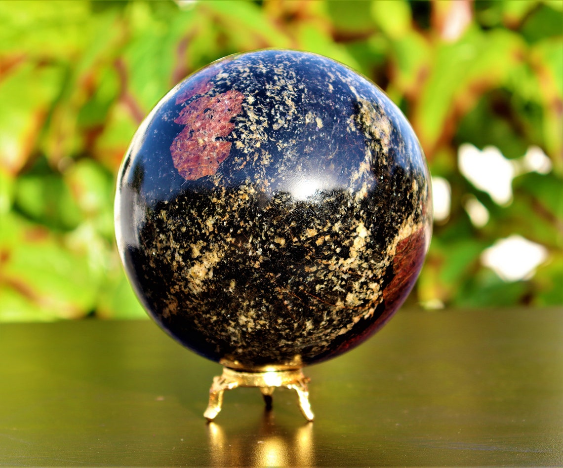 Large 115MM Natural In Astrophyllite Stone Large Aura Etsy