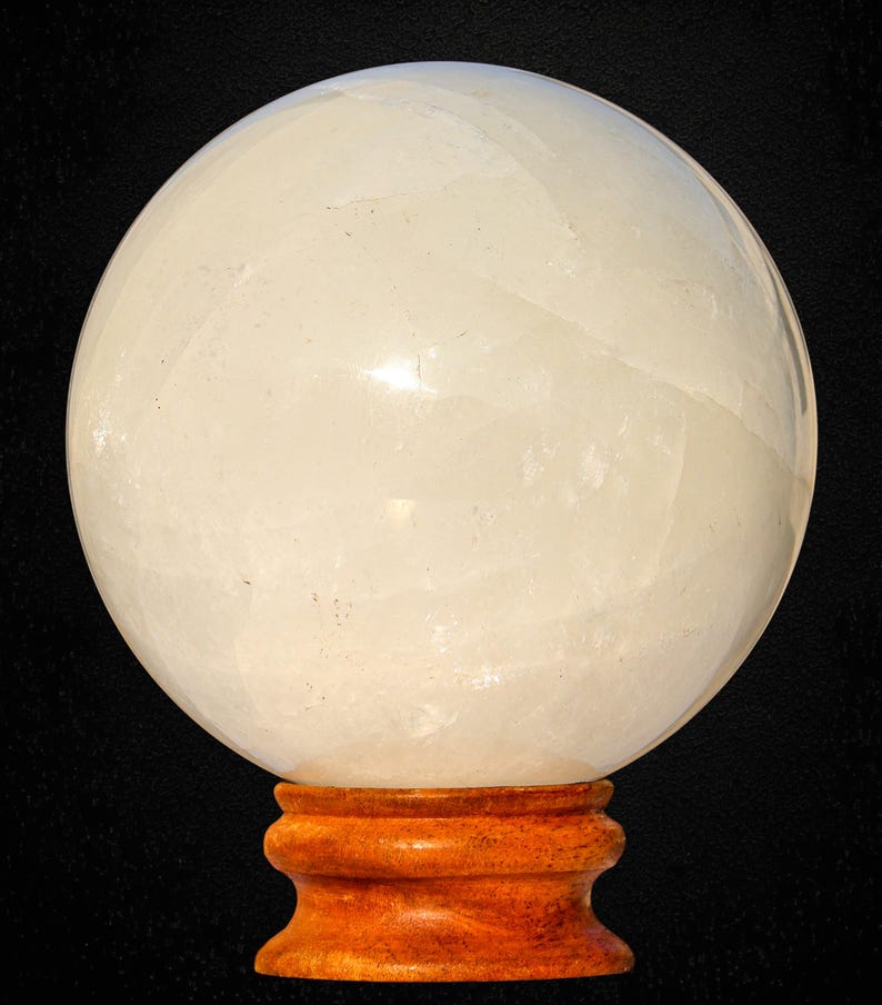 White Calcite Sphere: Natural Healing Crystal Ball, Home Decor (135MM) image 10