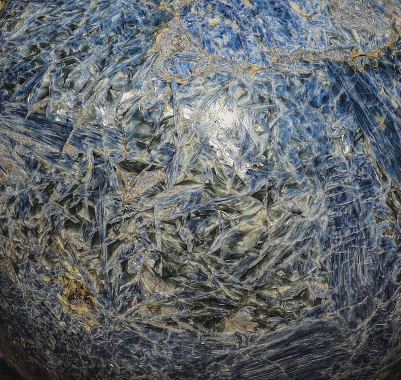 400MM Blue Kyanite Crystal Sphere: Natural Healing Stone Decor image 18