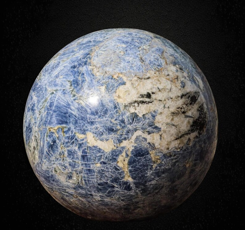 400MM Blue Kyanite Crystal Sphere: Natural Healing Stone Decor image 7