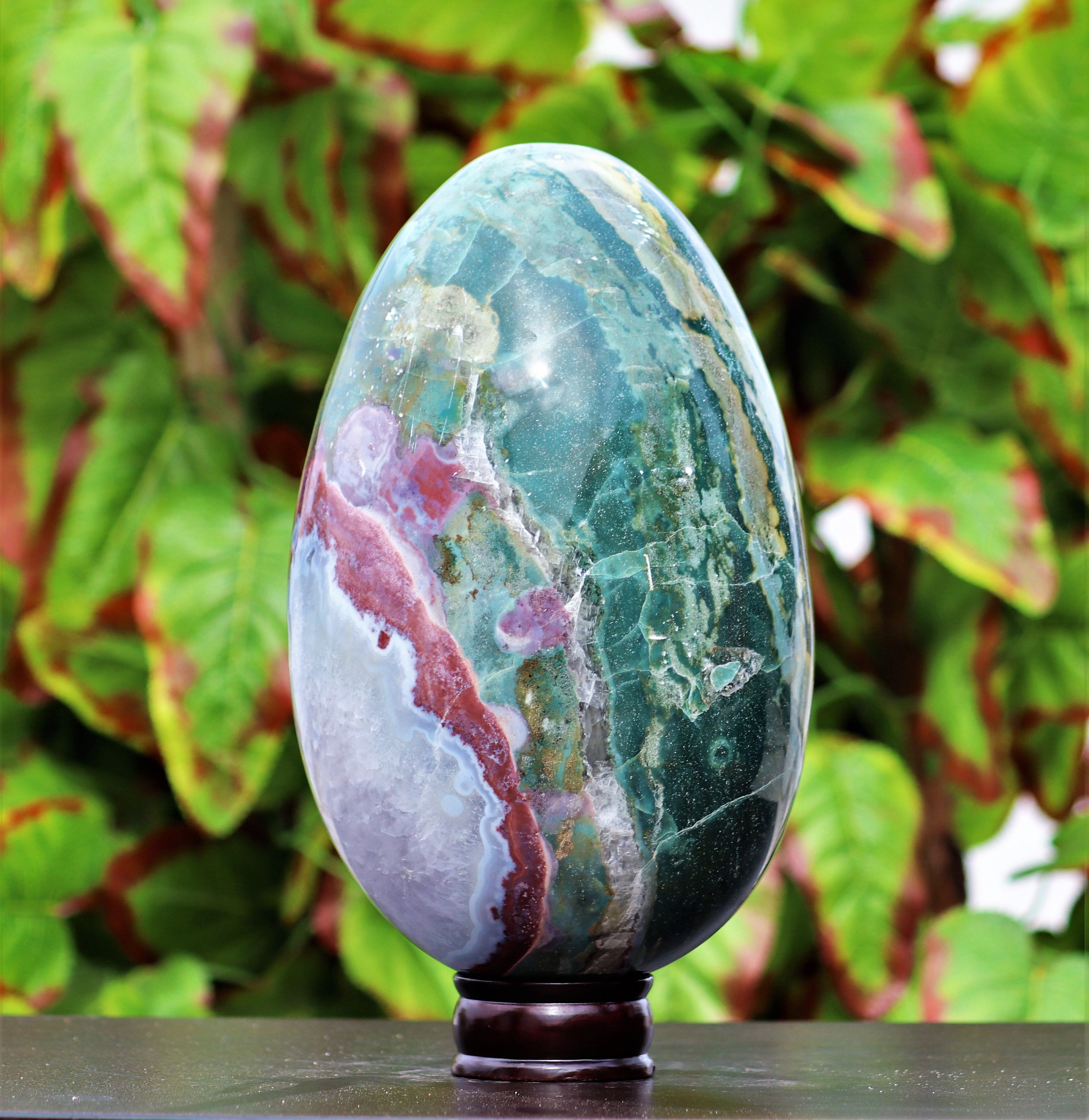 Huge 250MM Natural Green Plume Agate Stone Aura Healing Etsy