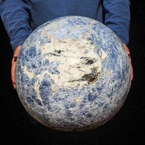 400MM Blue Kyanite Crystal Sphere: Natural Healing Stone Decor image 2