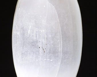 Large White Selenite Quartz Lingam: For Energy Cleansing, Spiritual Connection, Protection & Healing