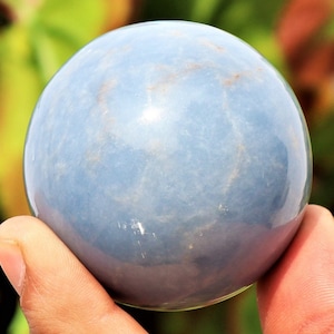 Angelite Crystal Sphere: 50MM Natural Gemstone, Spiritual Decor