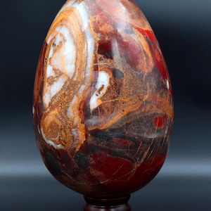 240MM Red Brecciated Jasper Egg Metaphysical Energy Chakra Balancer Natural Healing Crystal Meditation Egg Unique Home Decor Gemstone Gift