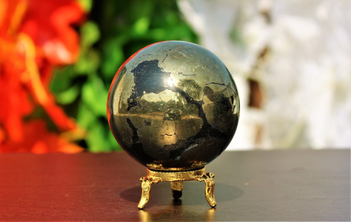 Large 65MM Natural Gold Apache Stone Aura Healing Power Etsy