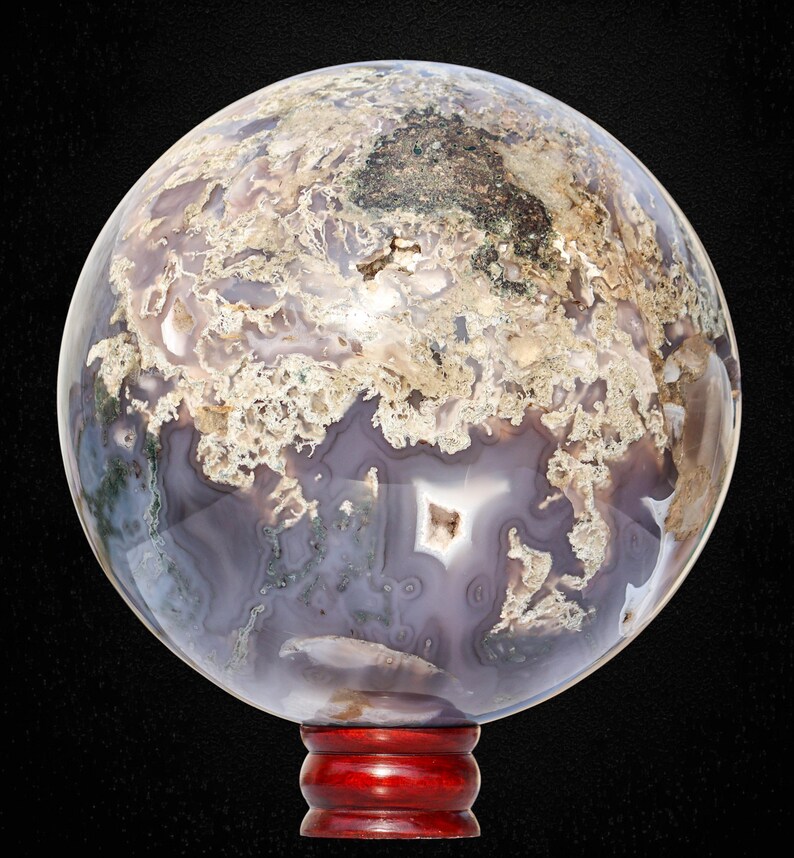 215MM Blue Lace Agate Sphere: For Communication, Emotional & Spiritual Healing image 4
