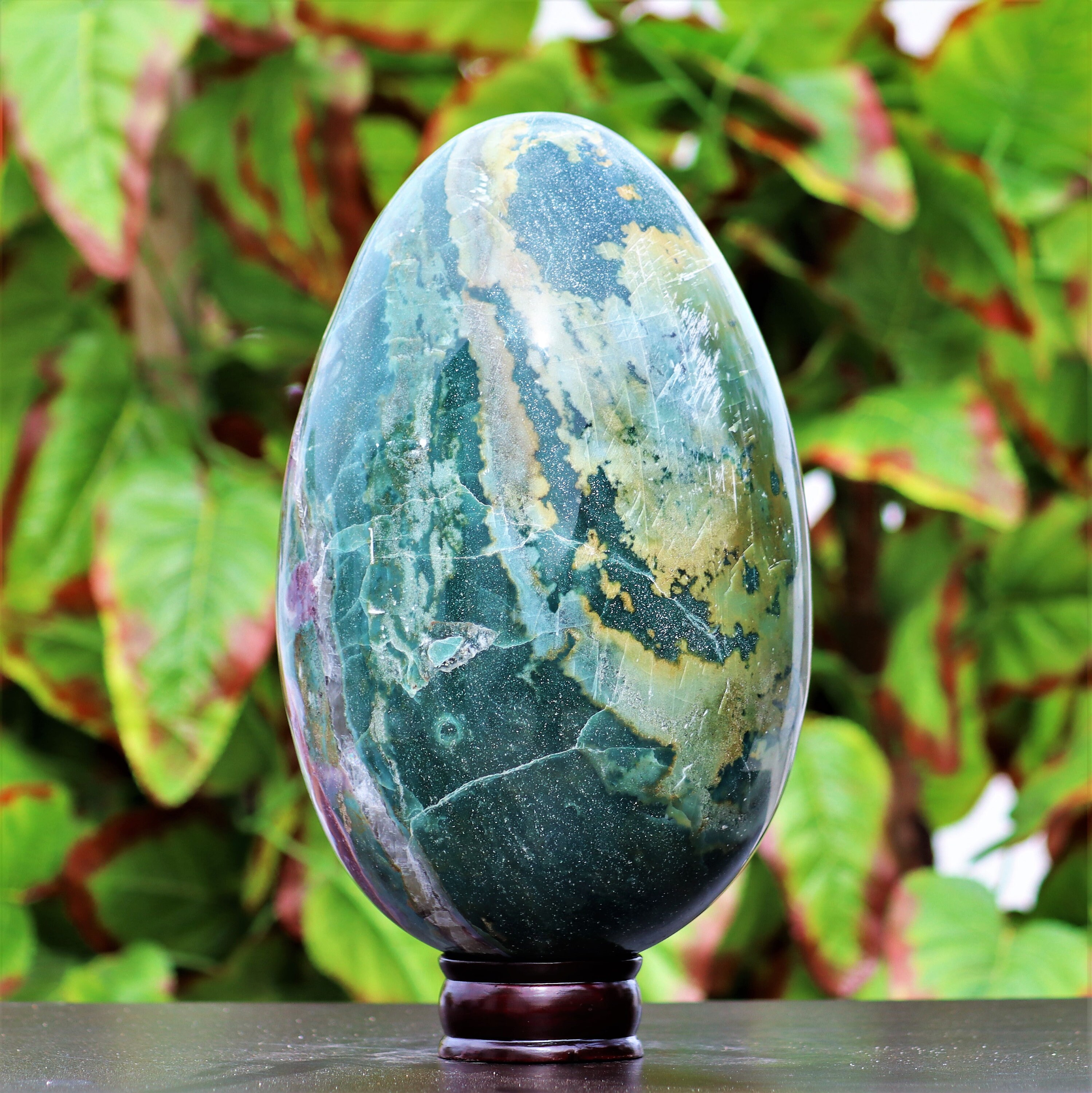 Huge 250MM Natural Green Plume Agate Stone Aura Healing Etsy