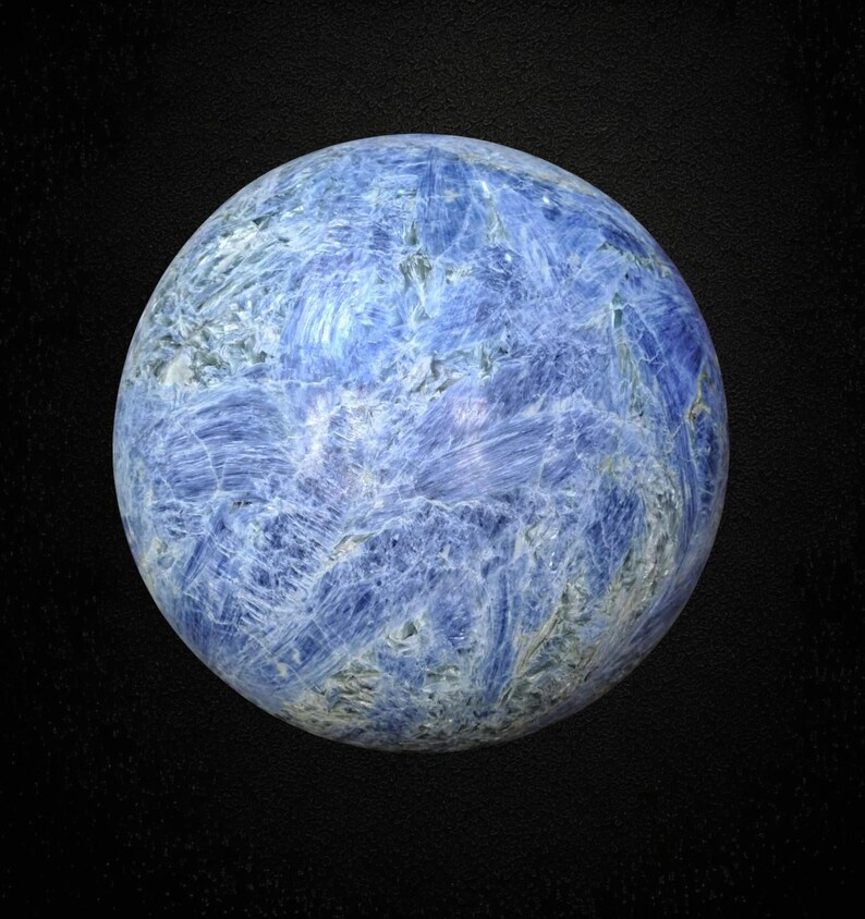 400MM Blue Kyanite Crystal Sphere: Natural Healing Stone Decor image 6