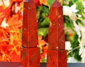 Pair Of Grand Tour Pietra Dura 295MM 12 Inches Red Brecciated Jasper Red Jasper Healing Obelisk Tower
