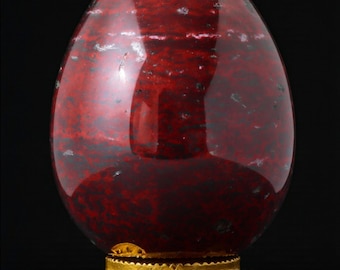 Natural Green & Red Bloodstone Egg Crystal Gemstone Egg Metaphysical Meditation Healing Power (60MM)