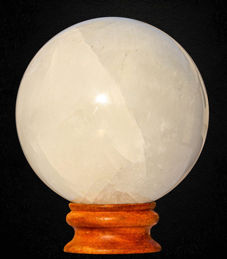 White Calcite Sphere: Natural Healing Crystal Ball, Home Decor (135MM) image 4