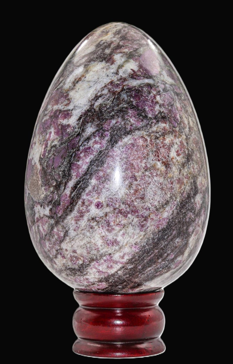 Pink Rubellite Tourmaline Crystal Egg: Chakra Healing Decor (160MM/65MM) image 4
