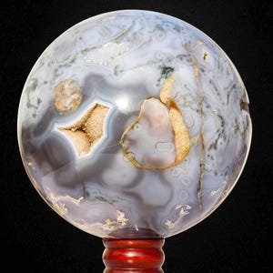 215MM Blue Lace Agate Sphere: For Communication, Emotional & Spiritual Healing image 9