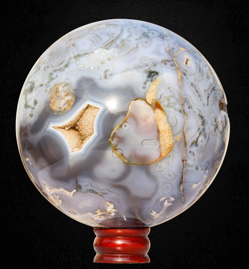 215MM Blue Lace Agate Sphere: For Communication, Emotional & Spiritual Healing image 9