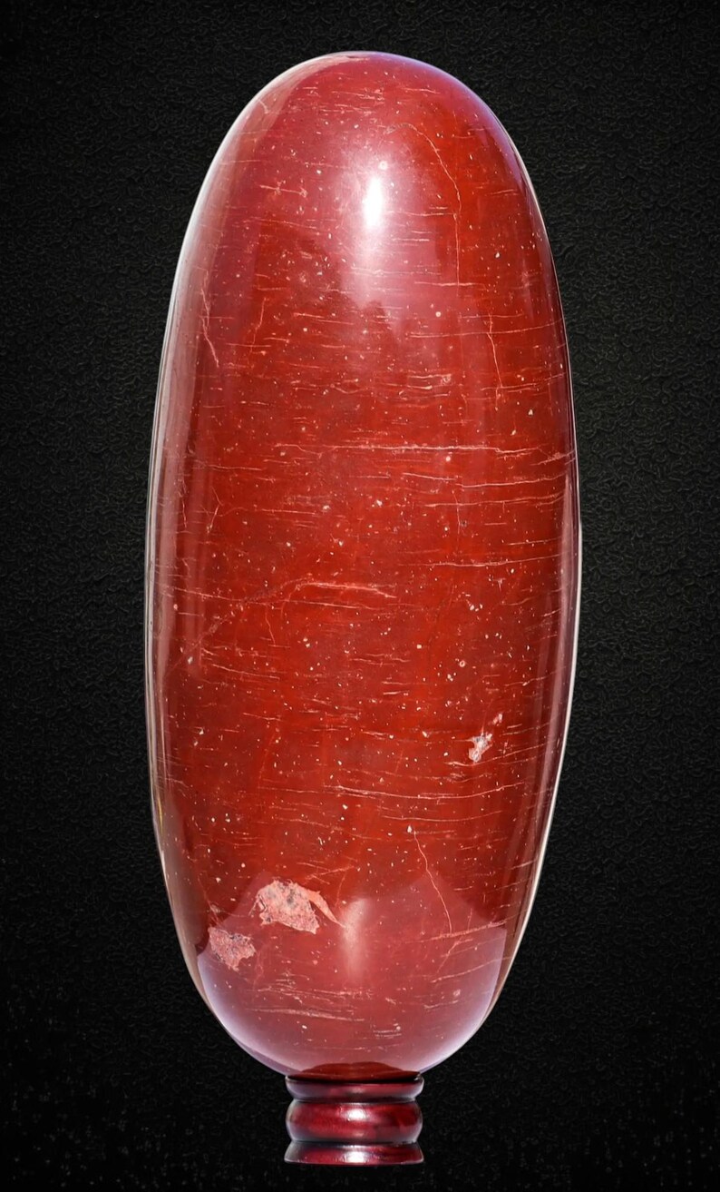 Red Jasper Crystal Lingam: Chakra Balance Spiritual Decor (405MM) image 5