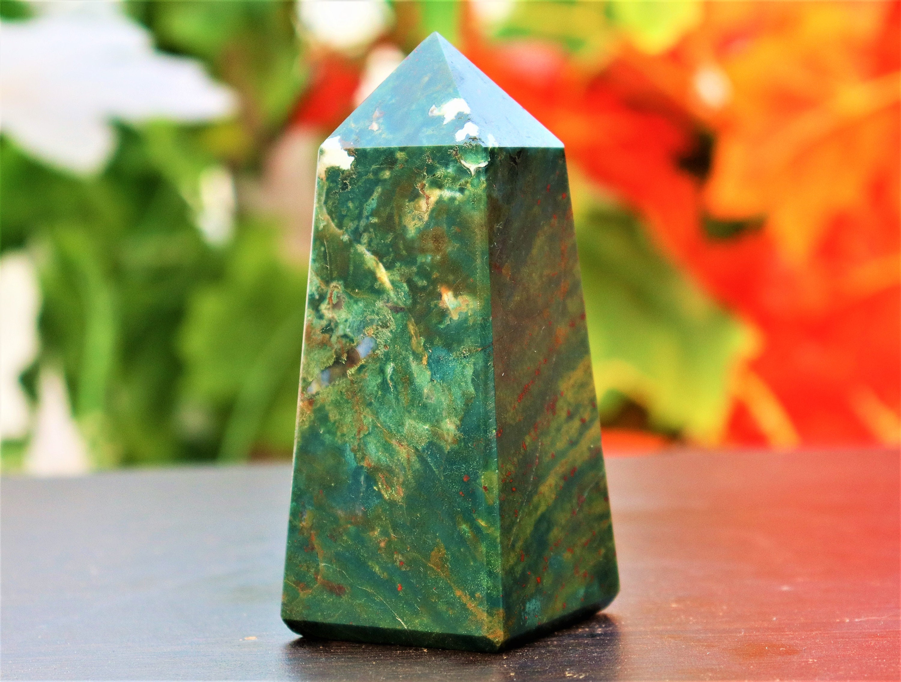 Egyptian Large 100MM 4 Sided Natural Green Bloodstone Healing Etsy