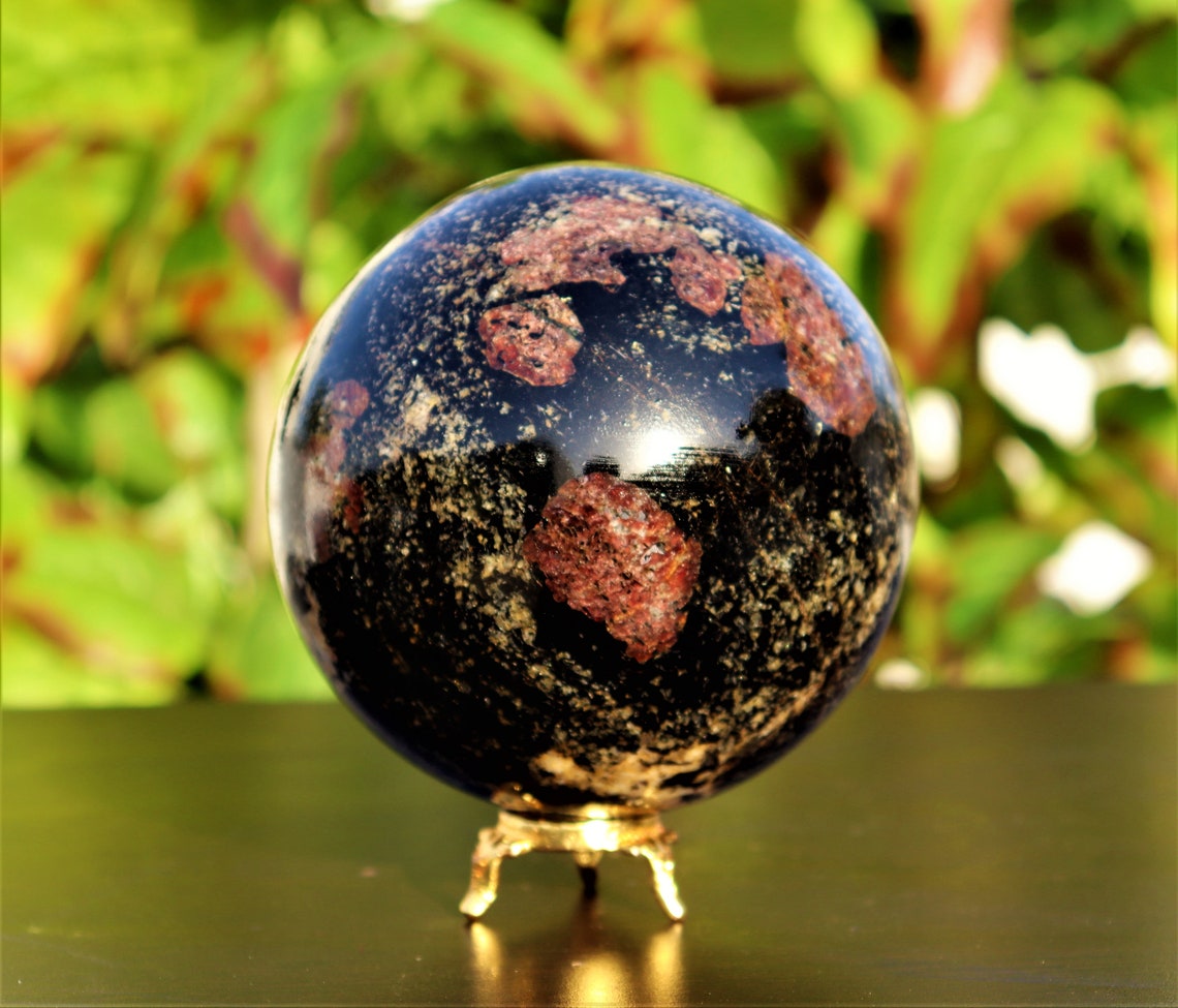 Large 115MM Natural In Astrophyllite Stone Large Aura Etsy