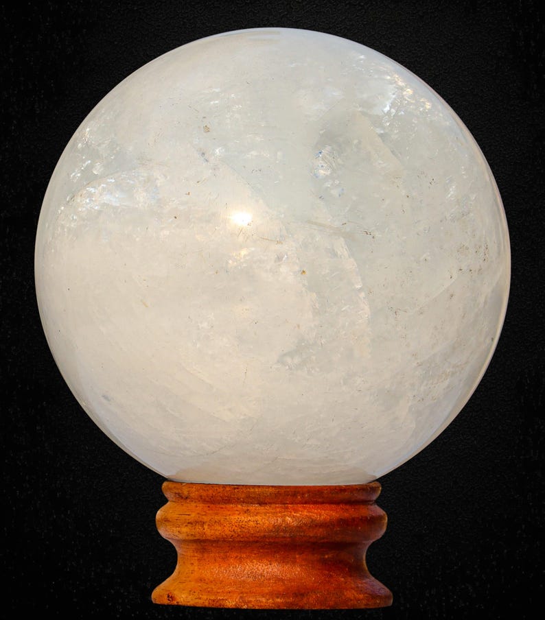 White Calcite Sphere: Natural Healing Crystal Ball, Home Decor (135MM) image 17