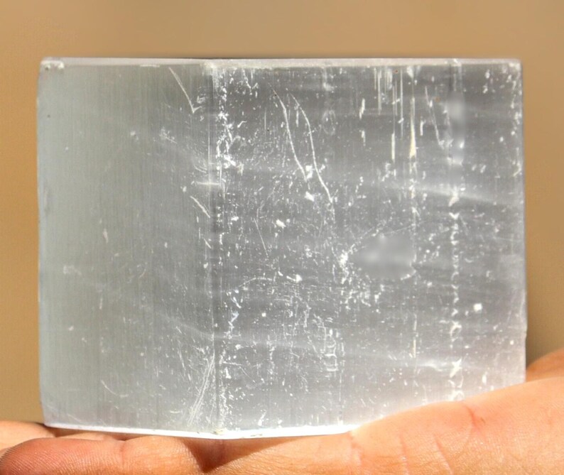 Natural White Selenite Cube - High Vibration Charging Stone Crystal Cleansing & Meditation - 60MM Polished Square image 10