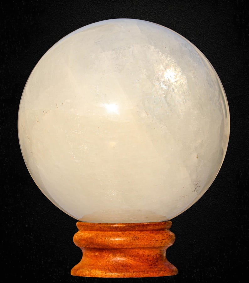 White Calcite Sphere: Natural Healing Crystal Ball, Home Decor (135MM) image 7