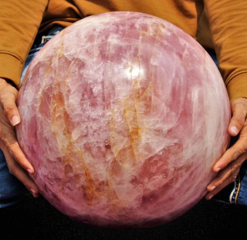 345mm Huge Pink Rose Quartz Sphere Massive Crystal Ball Chakra Balance Gemstone Ball image 3