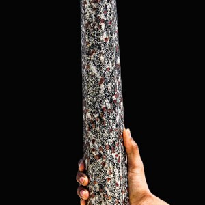 Ruby Spinel in Matrix Obelisk: Faceted Crystal Healing Tower