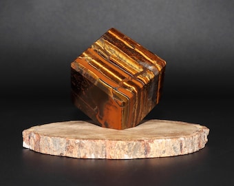Tiger Eye Crystal Cube (40MM): Energy-Boosting Stone for Meditation