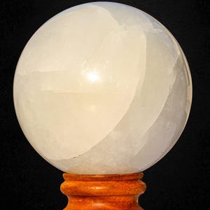White Calcite Sphere: Natural Healing Crystal Ball, Home Decor (135MM) image 9